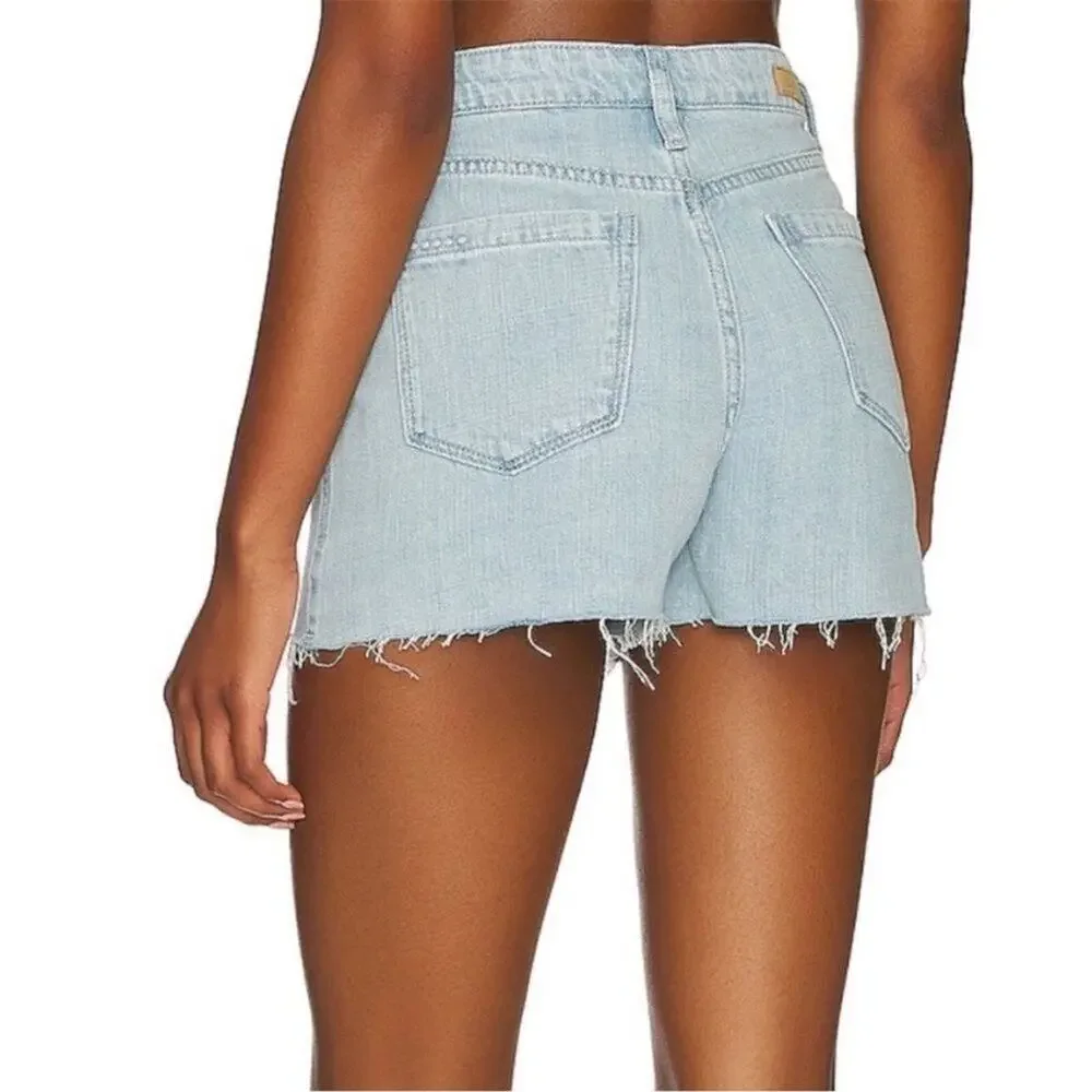 Blank NYC High Rise Cutout Denim Shorts SIZE 28 Blue Distressed Festival